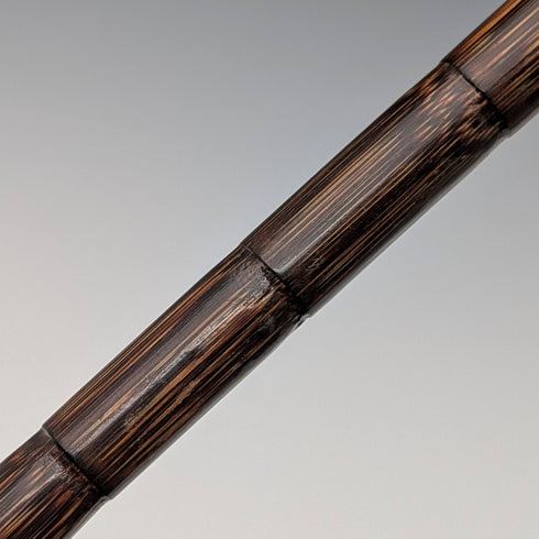 1908年 英国アンティーク ブラウンシャフト 曲がりハンドル 純銀装飾 軽量ステッキ 杖 80cm